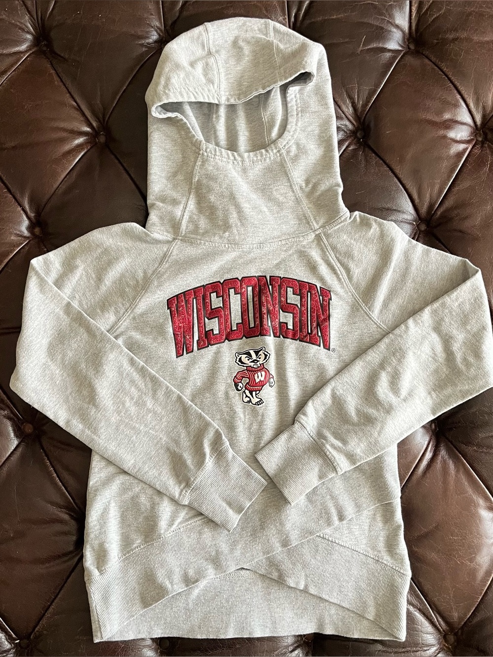 UW Madison kid’s Bucky Badger sweatshirt hoodie medium 10/12